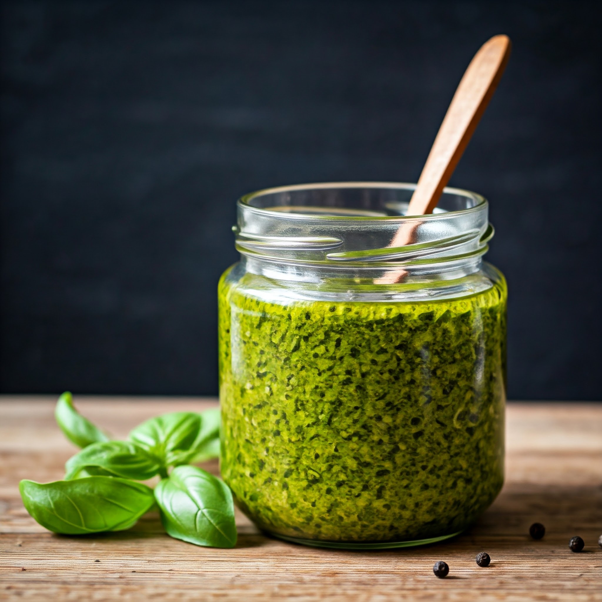 bylinkové pesto ve skleničce